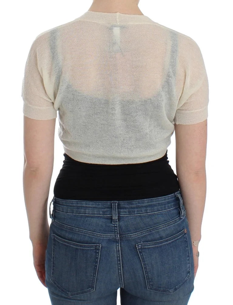 Ermanno Scervino White Wool Cardigan Sweater - IT42 | S - Sweaters