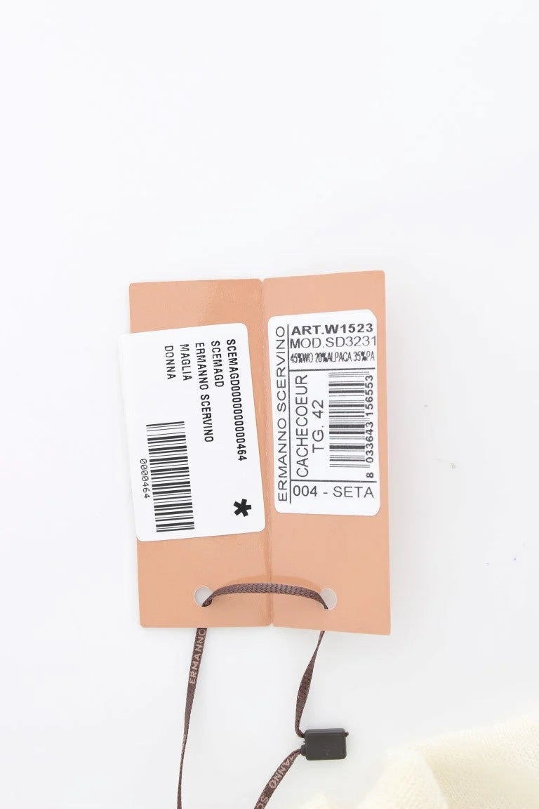 Ermanno Scervino White Wool Cardigan Sweater - IT42 | S - Sweaters