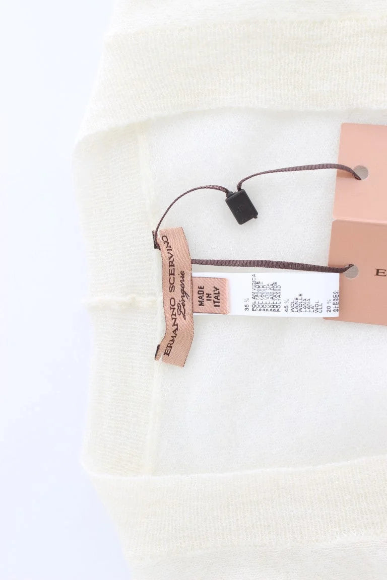 Ermanno Scervino White Wool Cardigan Sweater - IT42 | S - Sweaters