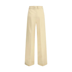 Ermanno Scervino Yellow Fleece Wool Dress Pants