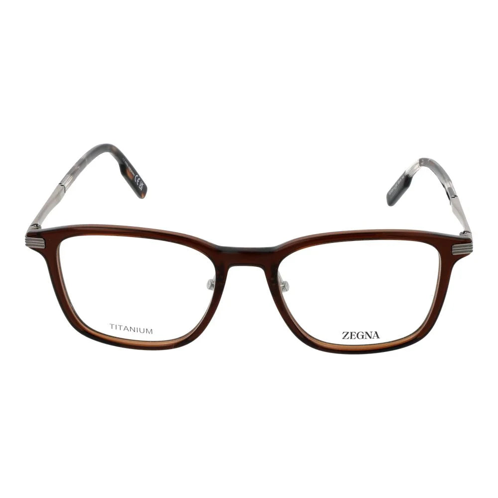 Ermenegildo Zegna Brown Men Glasses Frame - Eyeglasses