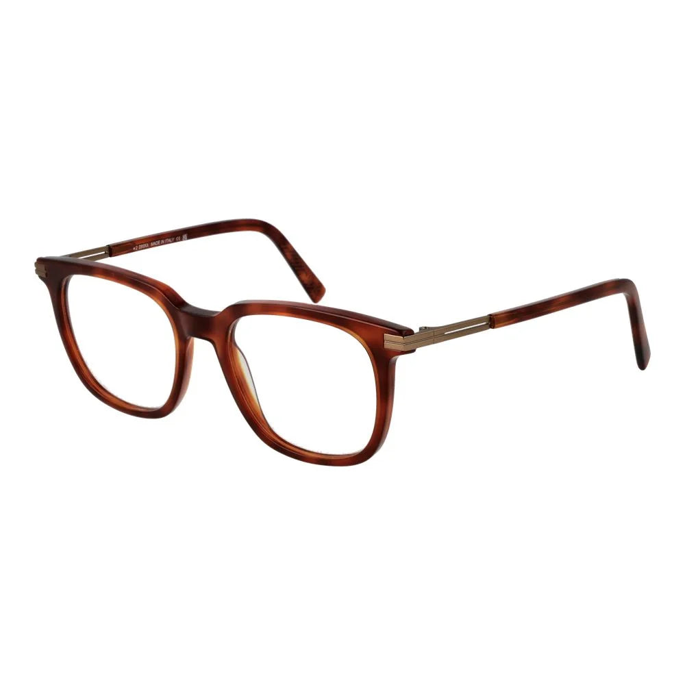 Ermenegildo Zegna Brown Unisex Glasses Frame - Eyeglasses
