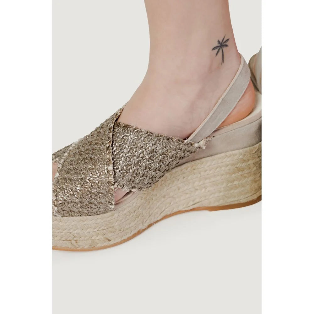 Espadrilles Bronze Cotton High Heel Pumps - EU36/US6