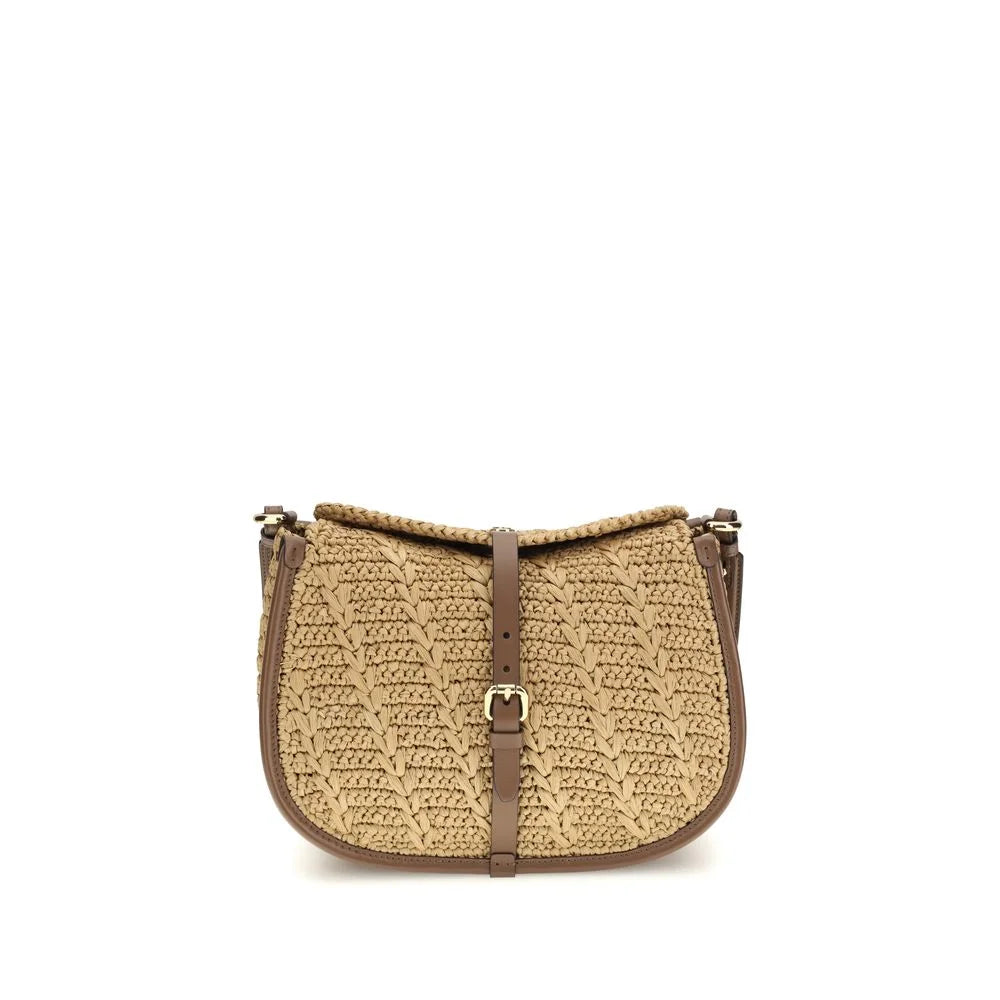 Etro Beige Raffia Shoulder Bag