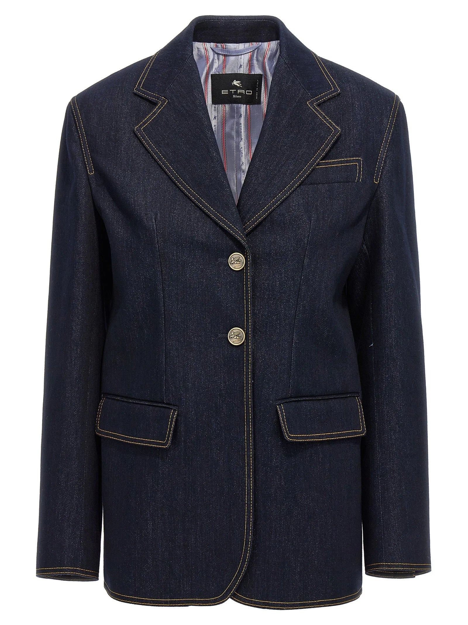 Etro Blue Cotton Blazer - IT38