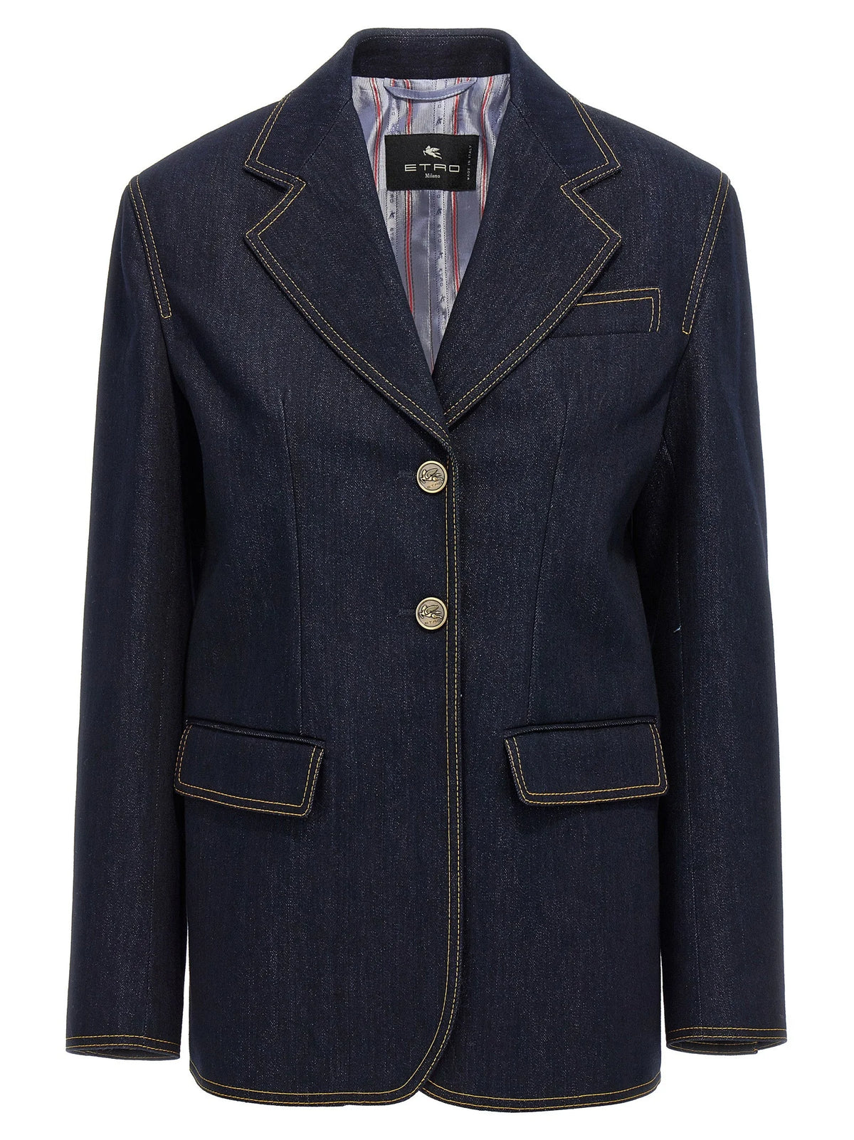 Etro Blue Cotton Blazer - IT38