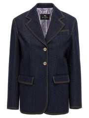 Etro Blue Cotton Blazer - IT38