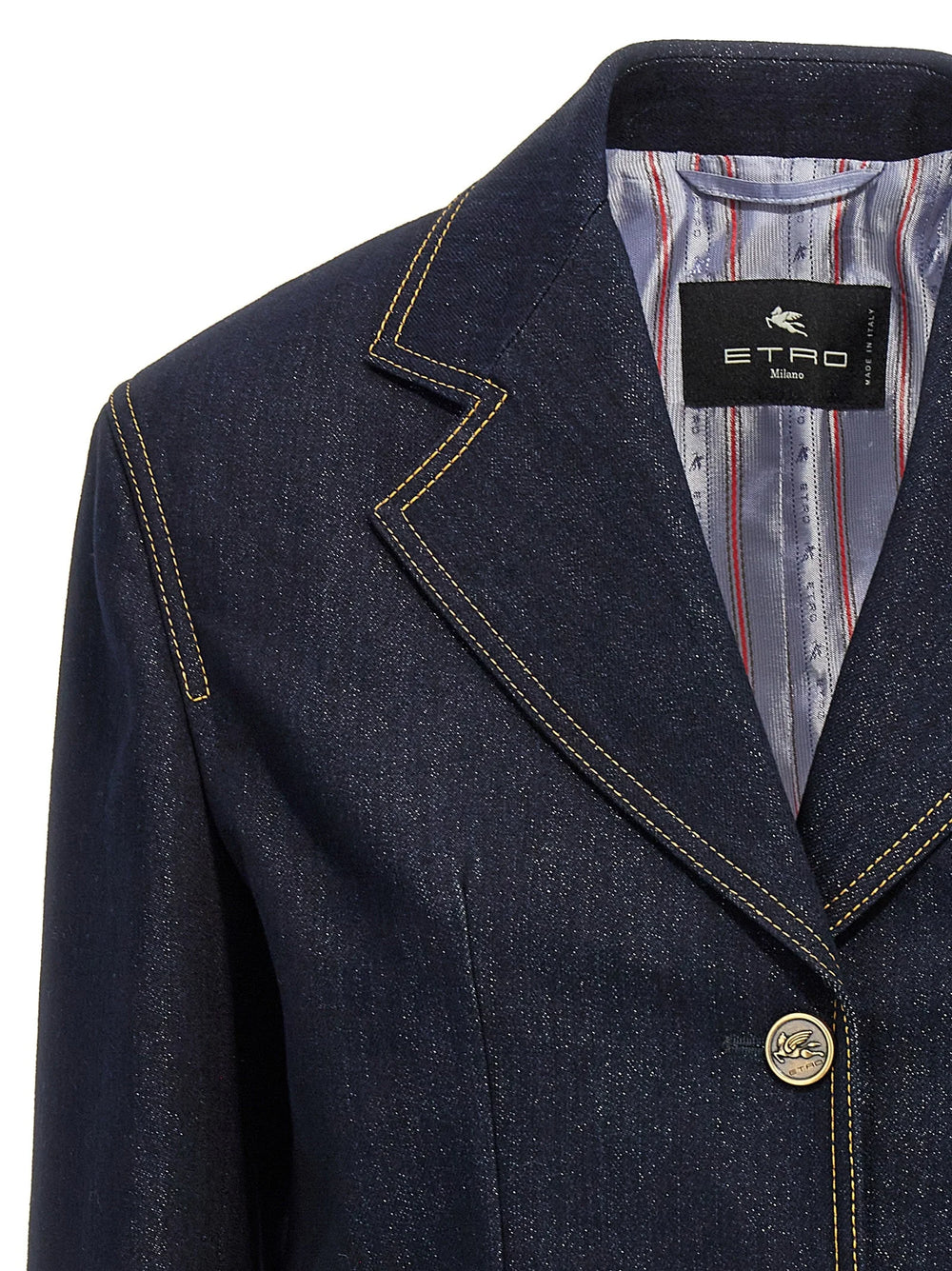 Etro Blue Cotton Blazer - IT38
