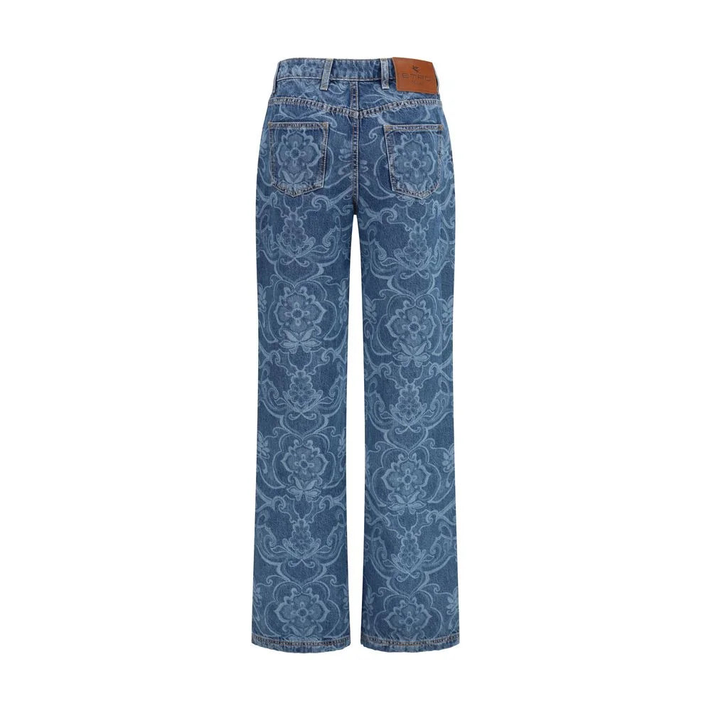Etro Blue Cotton Flared Jeans - 26