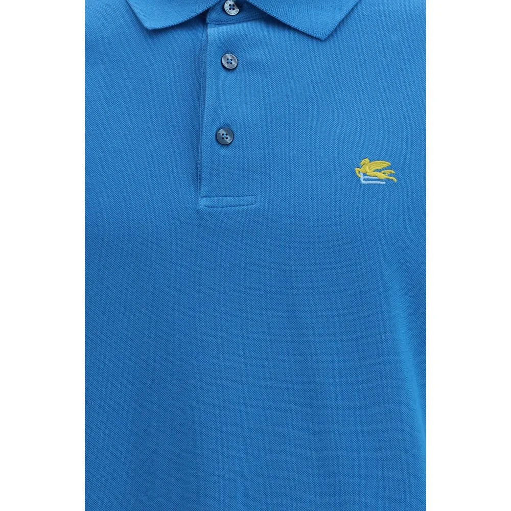 Etro Blue Cotton Polo Shirt