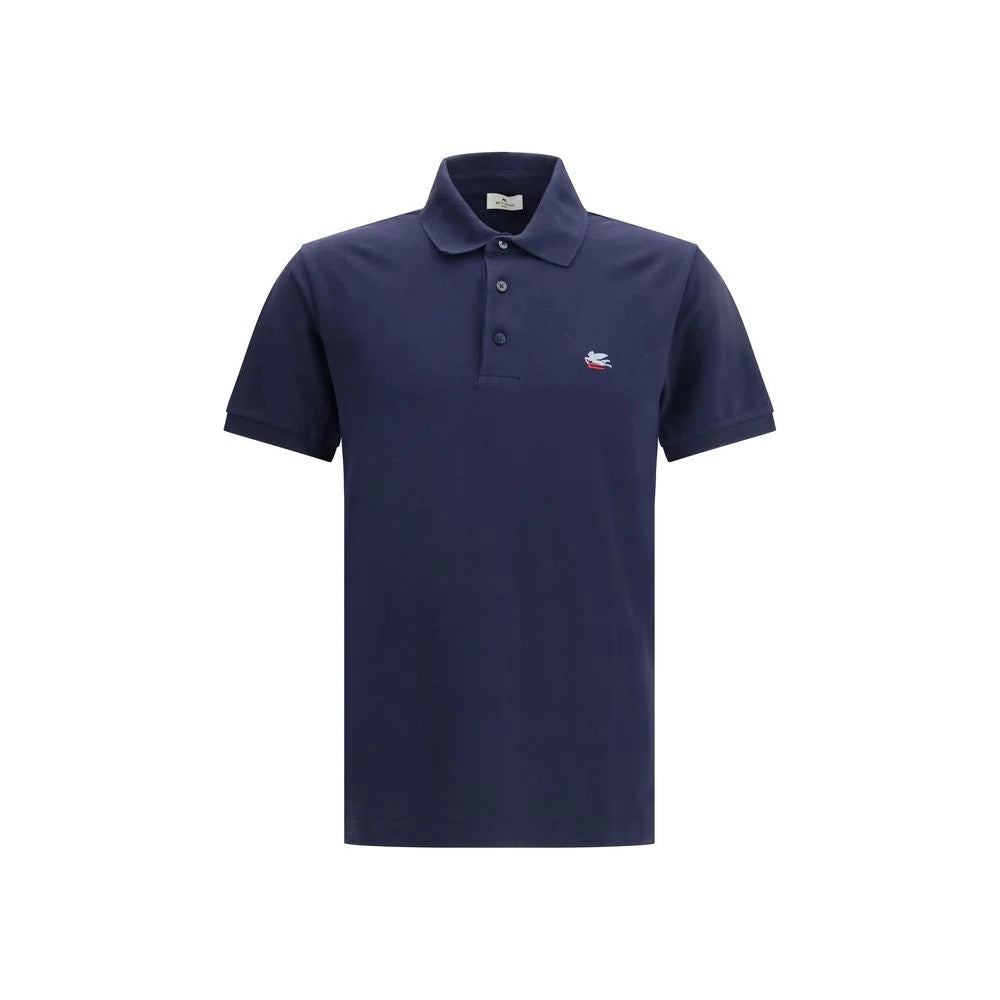 Etro Blue Cotton Polo Shirt