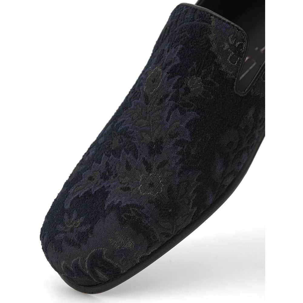 Etro Blue Leather Slip-On Loafer - Flats