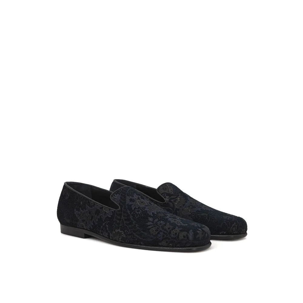 Etro Blue Leather Slip-On Loafer - Flats