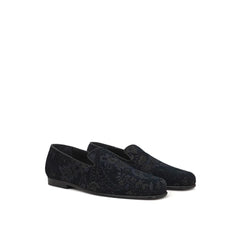 Etro Blue Leather Slip-On Loafer - Flats