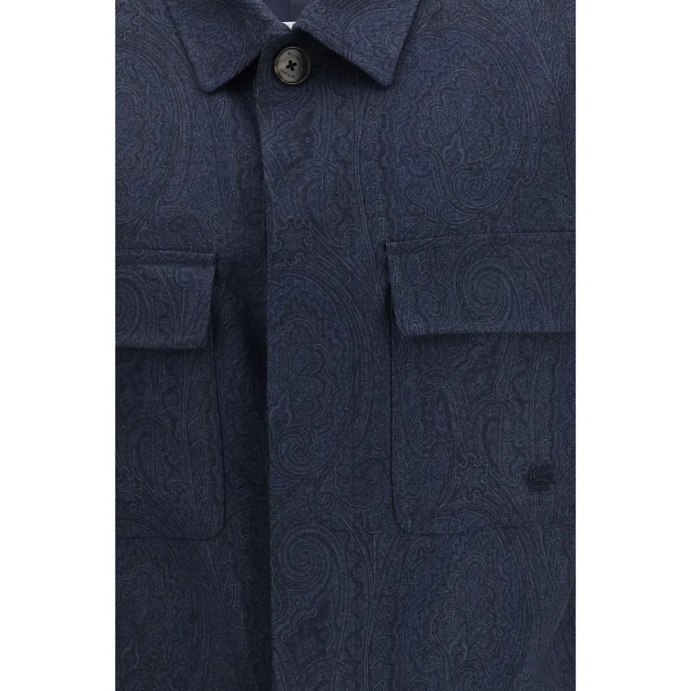 Etro Blue Wool Coat