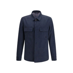 Etro Blue Wool Coat