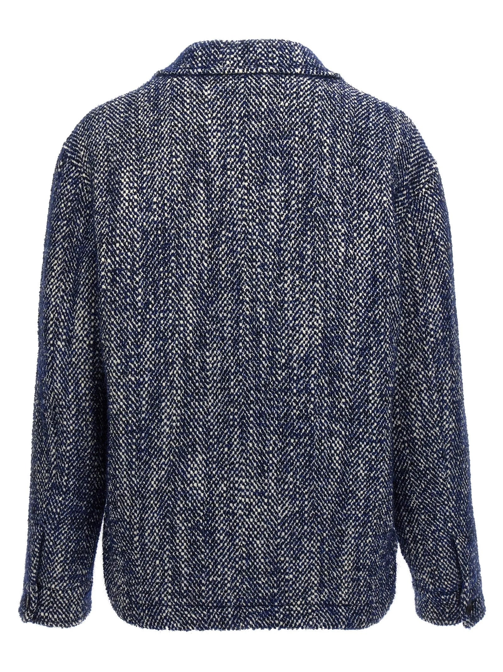 Etro Blue Wool Full-Length Jacket - L