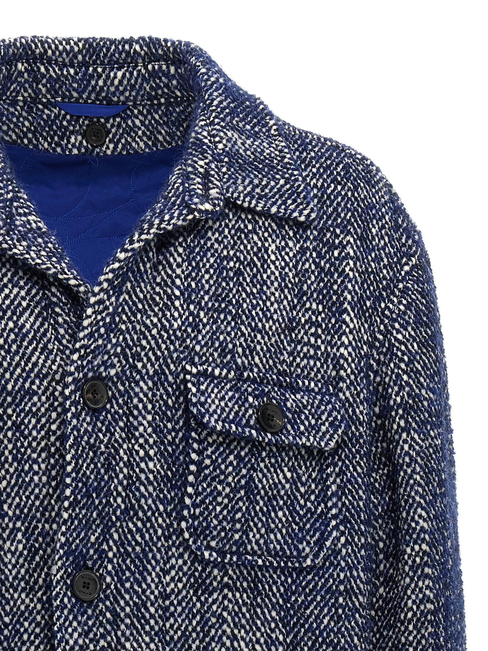Etro Blue Wool Full-Length Jacket - L