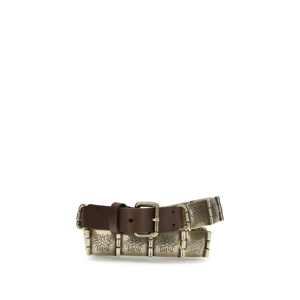 Etro Brown Calf Leather Bos Taurus Regular Belt - L