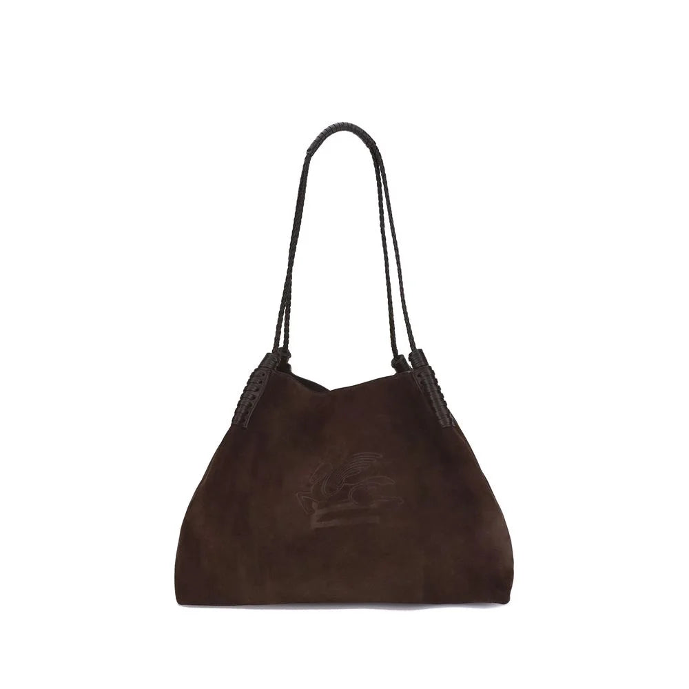 Etro Brown Calf Leather Bos Taurus Shoulder Bag - Shoulder Bags