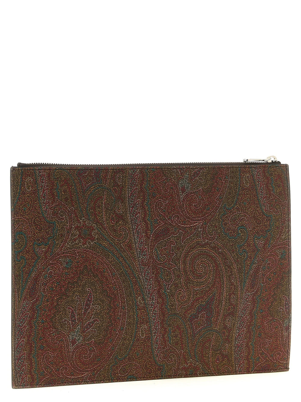 Etro Brown Cotton Clutch Bag