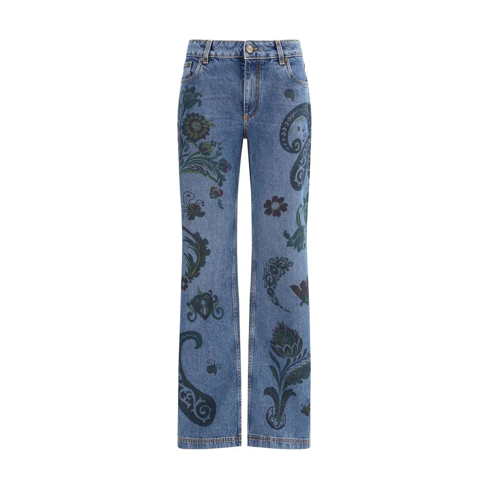 Etro Flower and bee print flare Jeans - Jeans
