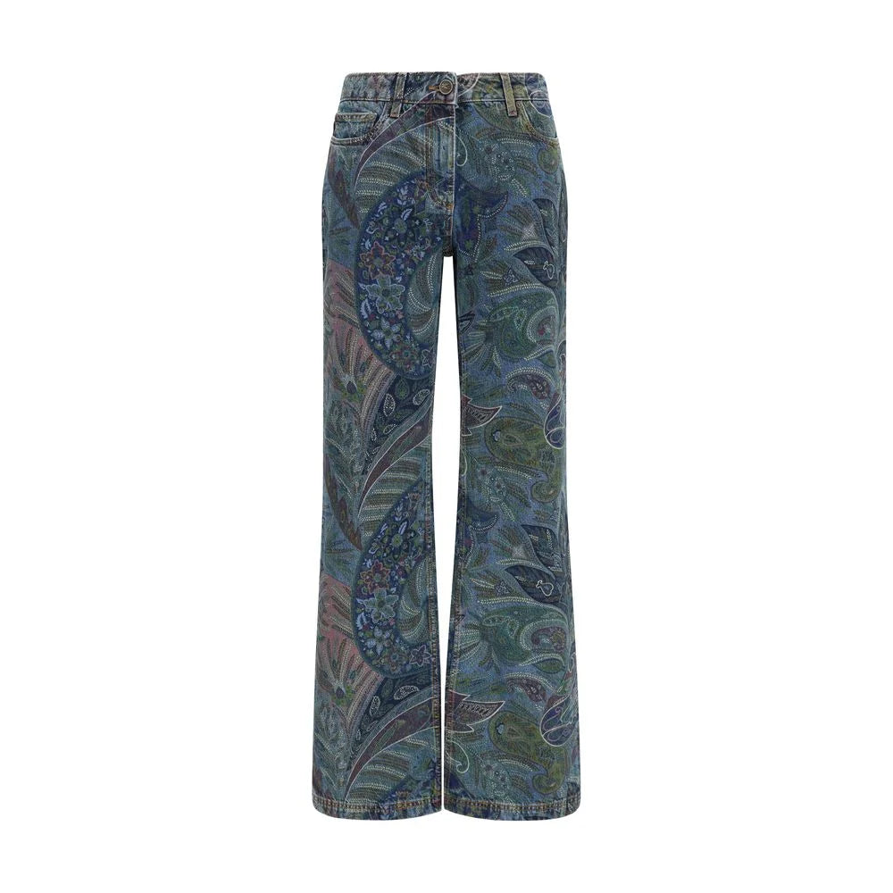 Etro Multicolor Cotton Flared Jeans