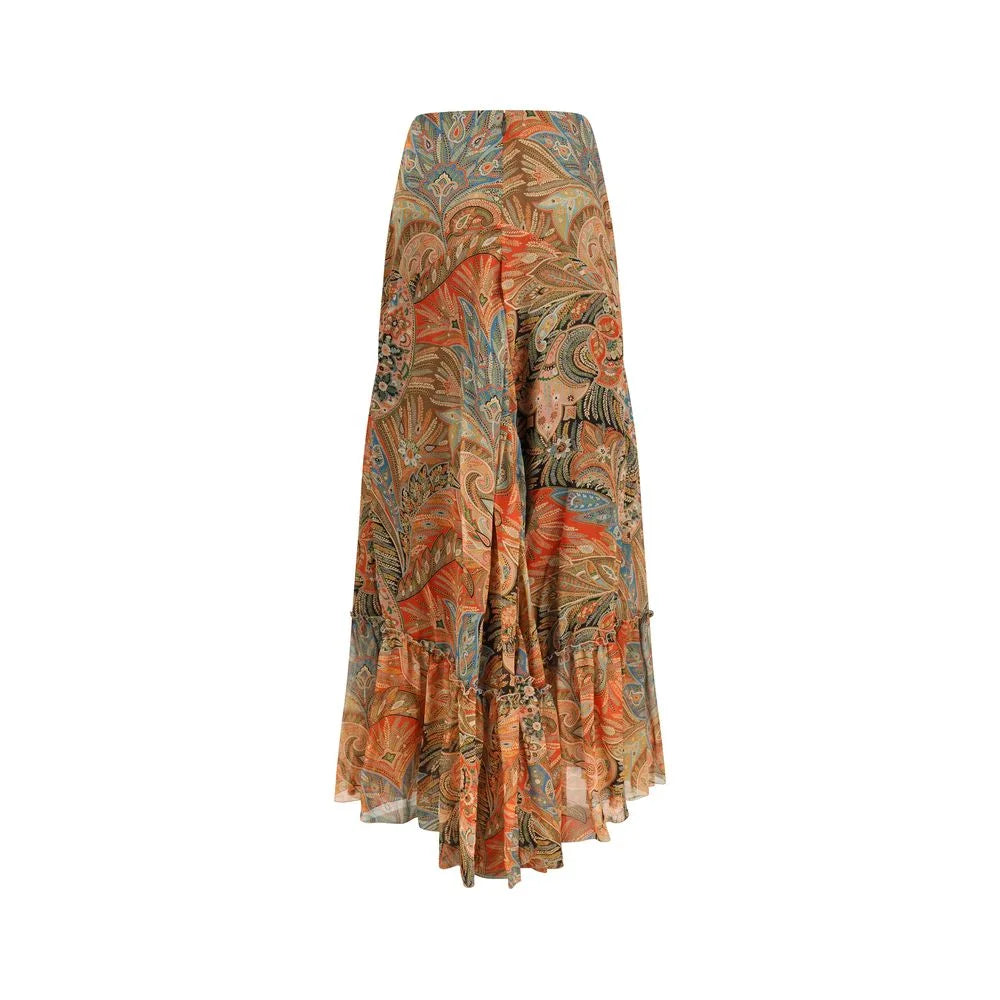 Etro Multicolor Silk Long Skirt - IT44 | L