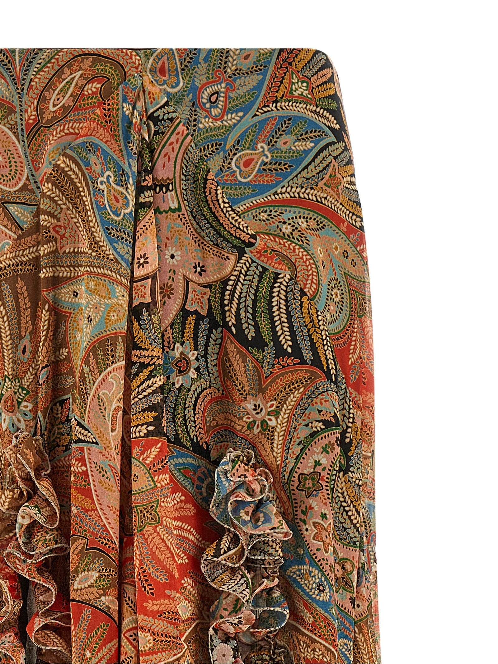 Etro Orange Silk Mini Skirt