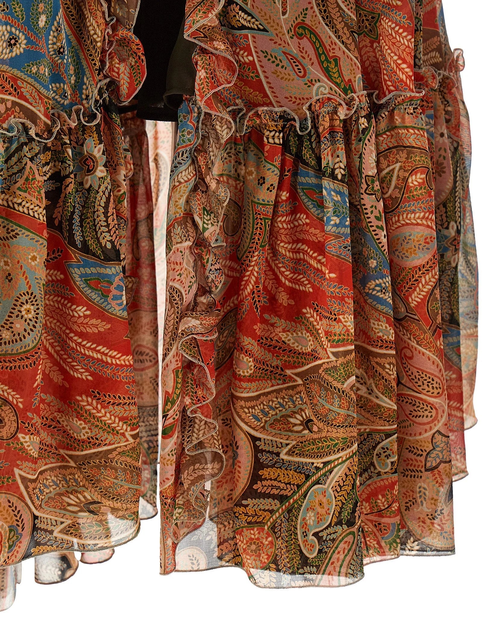 Etro Orange Silk Mini Skirt