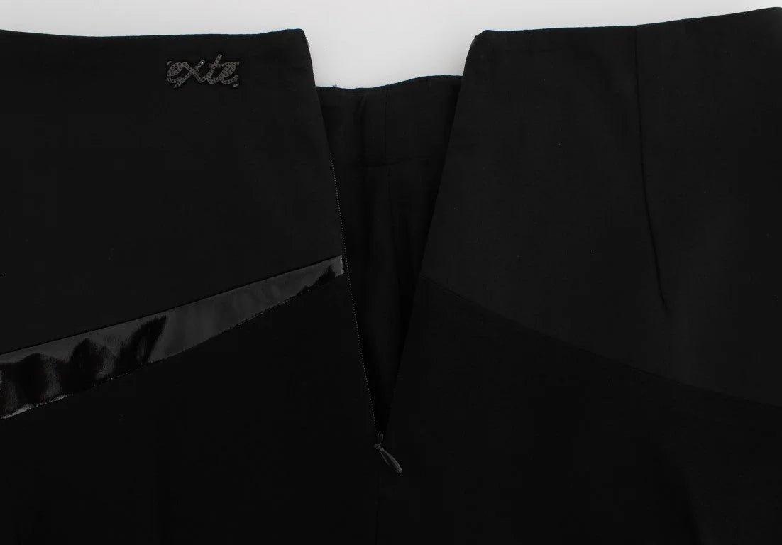 Exte Black Blue Cotton Stretch Straight Skirt - IT42|M - Skirts