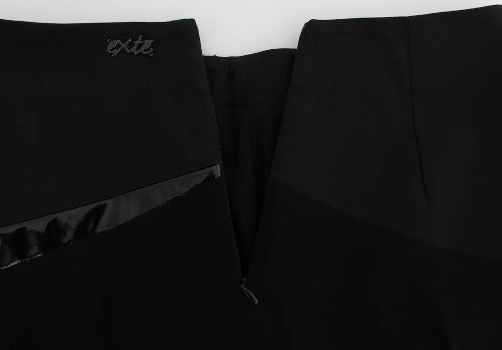 Exte Black Blue Cotton Stretch Straight Skirt - IT42|M - Skirts