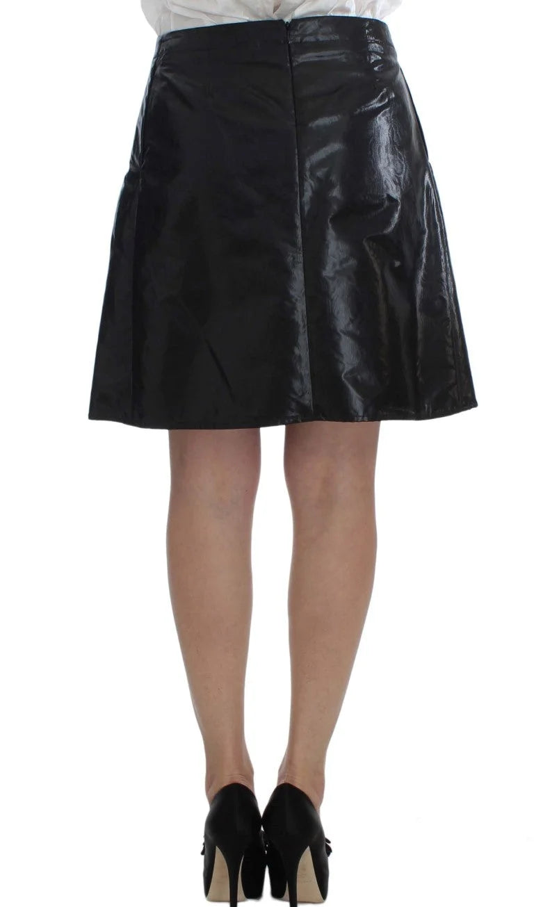 Exte Black Blue Two Piece Suit Skirt & Blazer - Skirt Suits