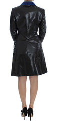 Exte Black Blue Two Piece Suit Skirt & Blazer - Skirt Suits