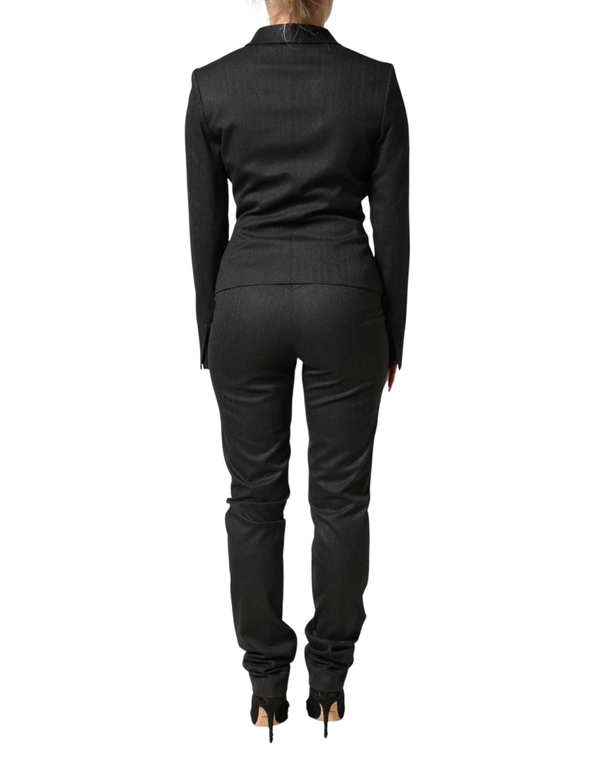 Exte Black Double Breasted Pants Blazer Jacket 2 Piece Suit - IT40|S