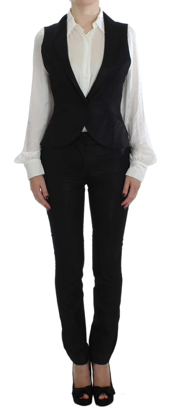Exte Black One Button Three Piece Suit - IT42|M - Pant Suits