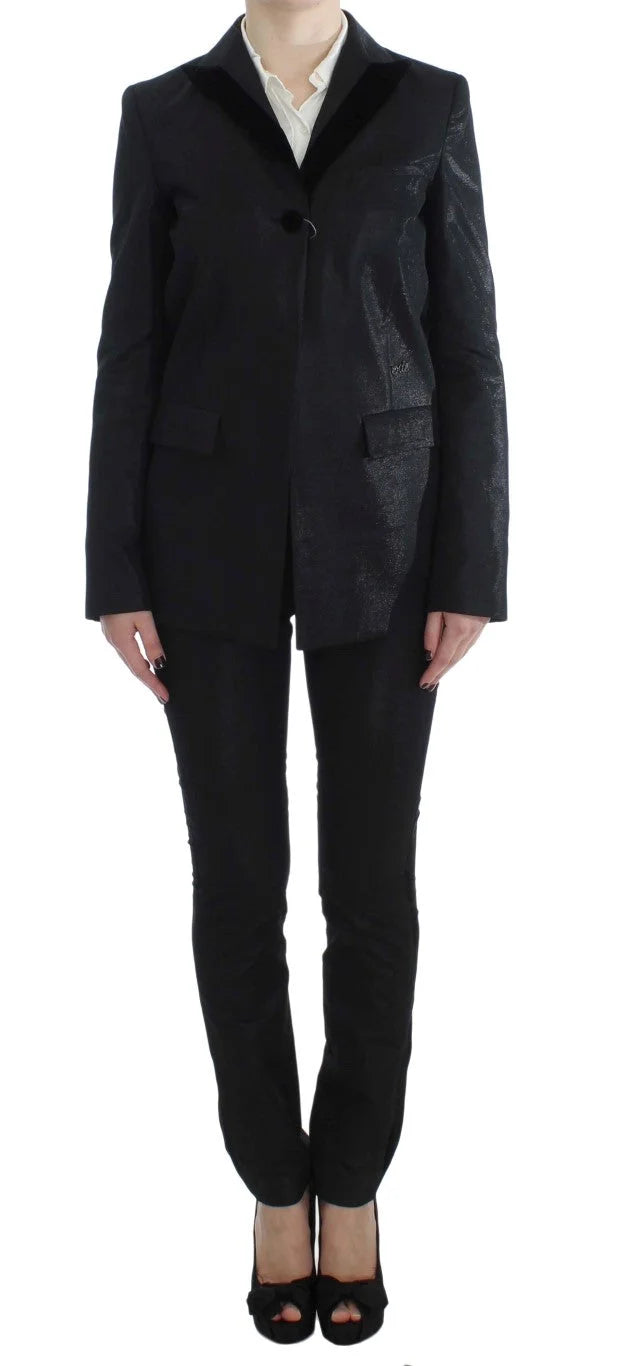 Exte Black One Button Three Piece Suit - IT42|M - Pant Suits