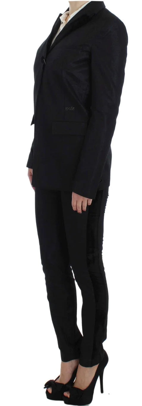 Exte Black One Button Three Piece Suit - IT42|M - Pant Suits