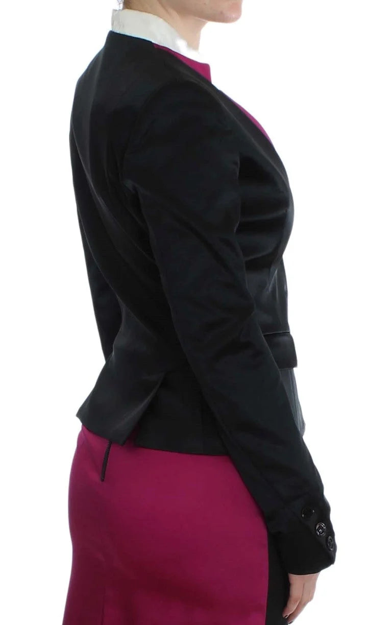 Exte Black Pink Stretch Blazer Jacket - IT40|S - Coats & Jackets