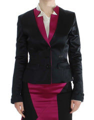 Exte Black Pink Stretch Blazer Jacket - IT40|S - Coats & Jackets