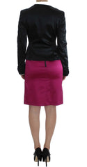 Exte Black Pink Two Piece Suit Skirt & Blazer - Skirt Suits