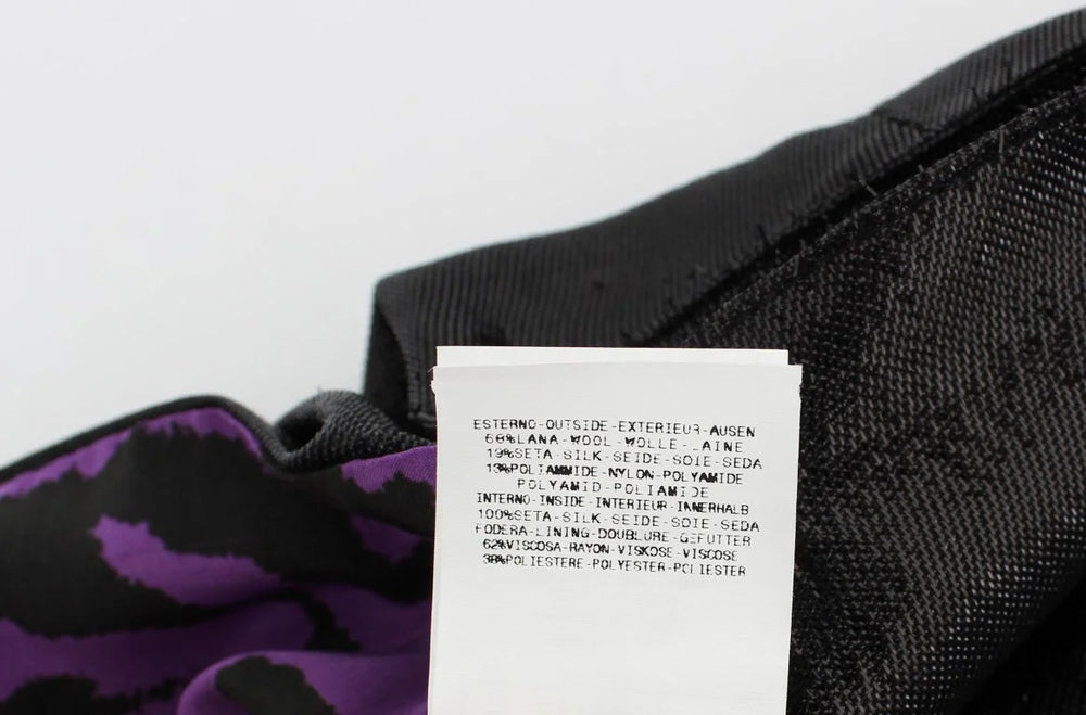 Exte Black Wool Silk Above Knee Straight Skirt - Skirts