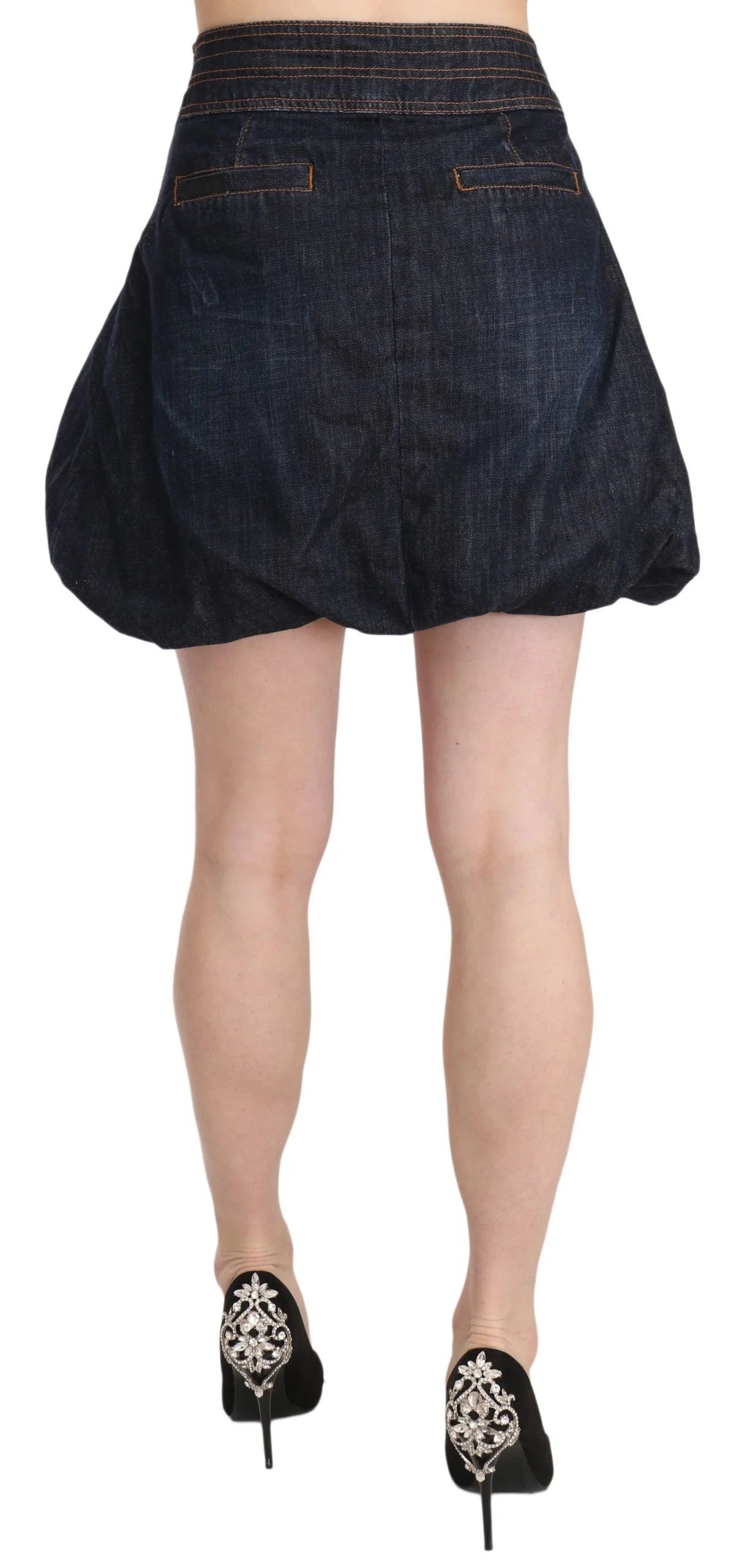 Exte Blue Jeans Denim Cotton Stretch A-line Mini - IT42|M