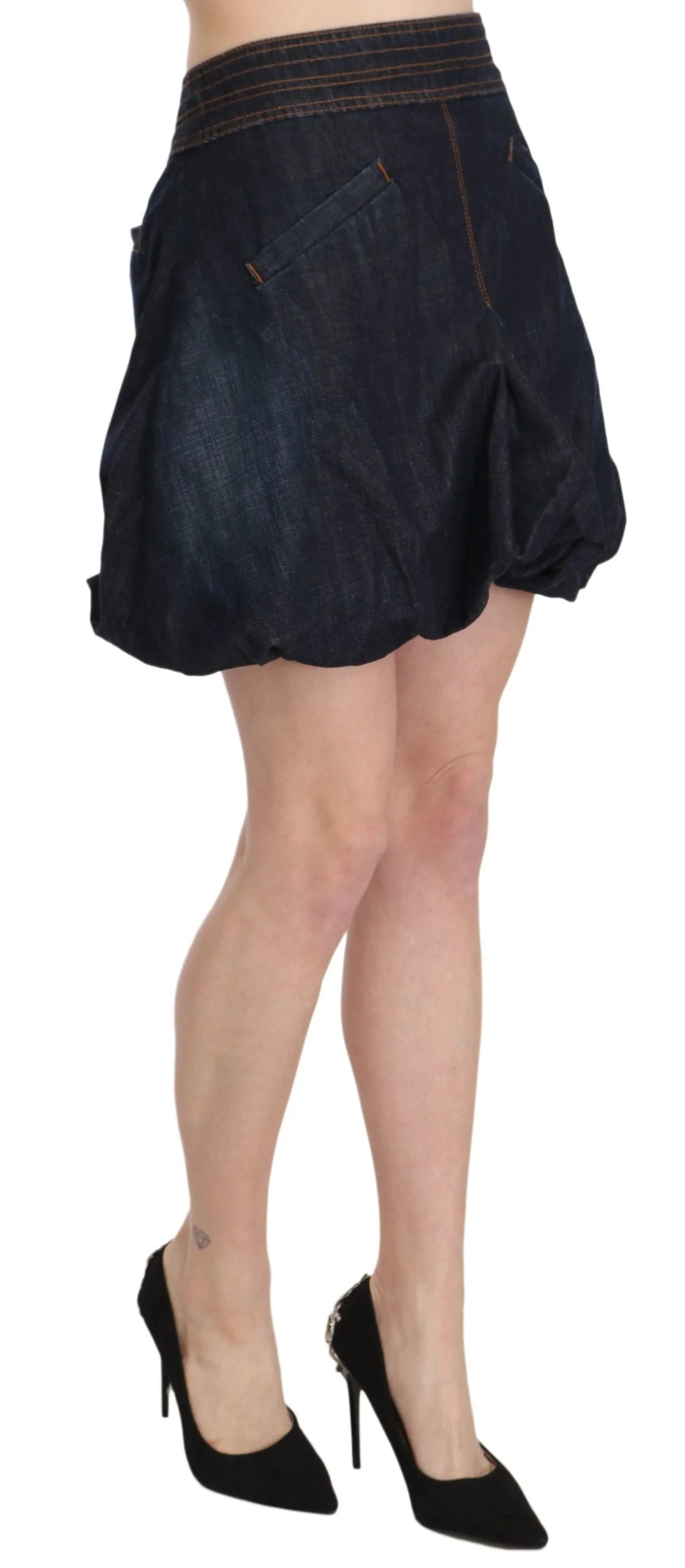 Exte Blue Jeans Denim Cotton Stretch A-line Mini - IT42|M