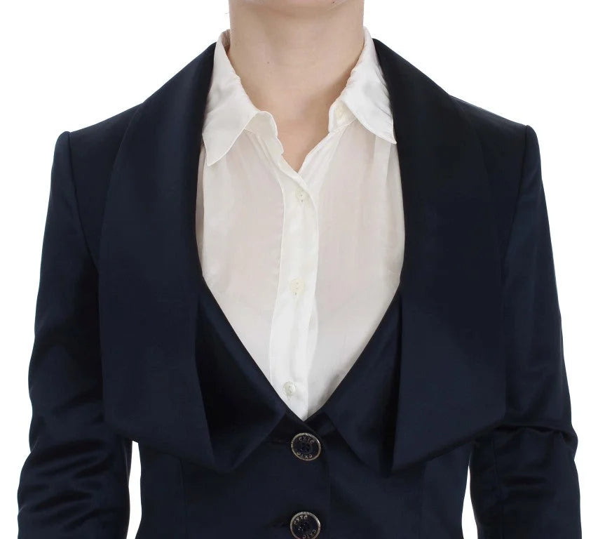 Exte Blue Three Button Single Breasted Blazer Jacket - IT40|S - Coats & Jackets