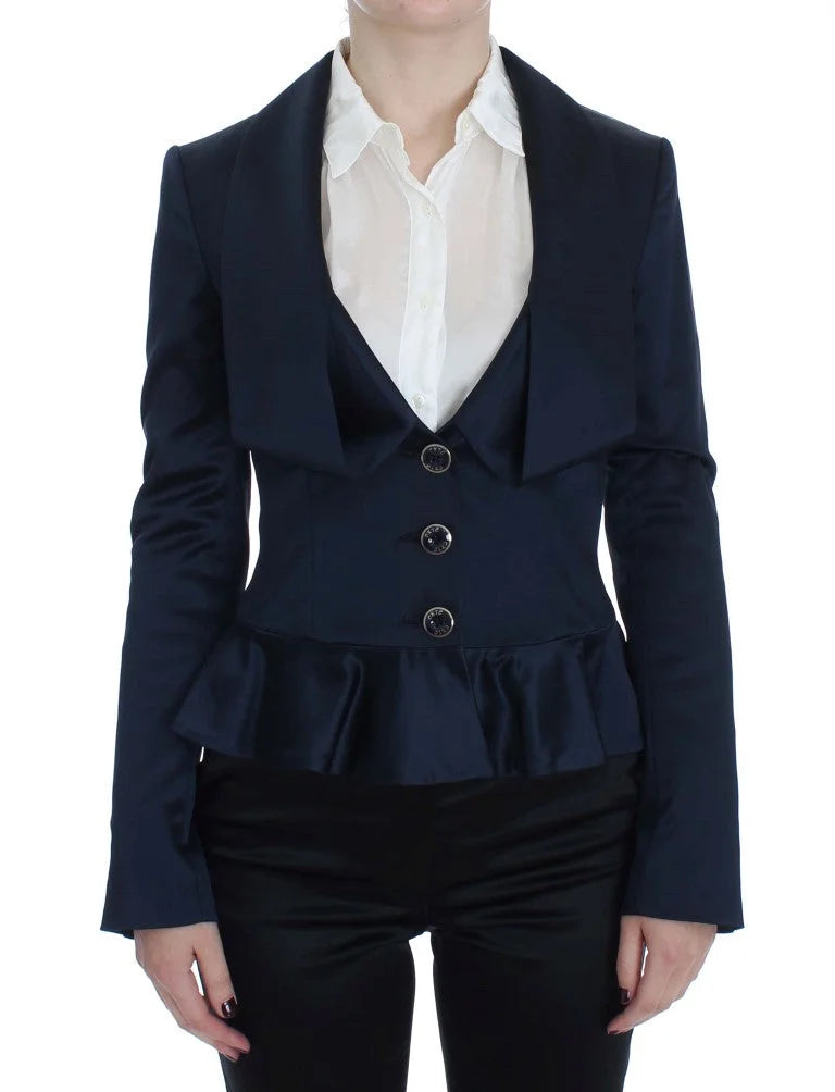 Exte Blue Three Button Single Breasted Blazer Jacket - IT40|S - Coats & Jackets