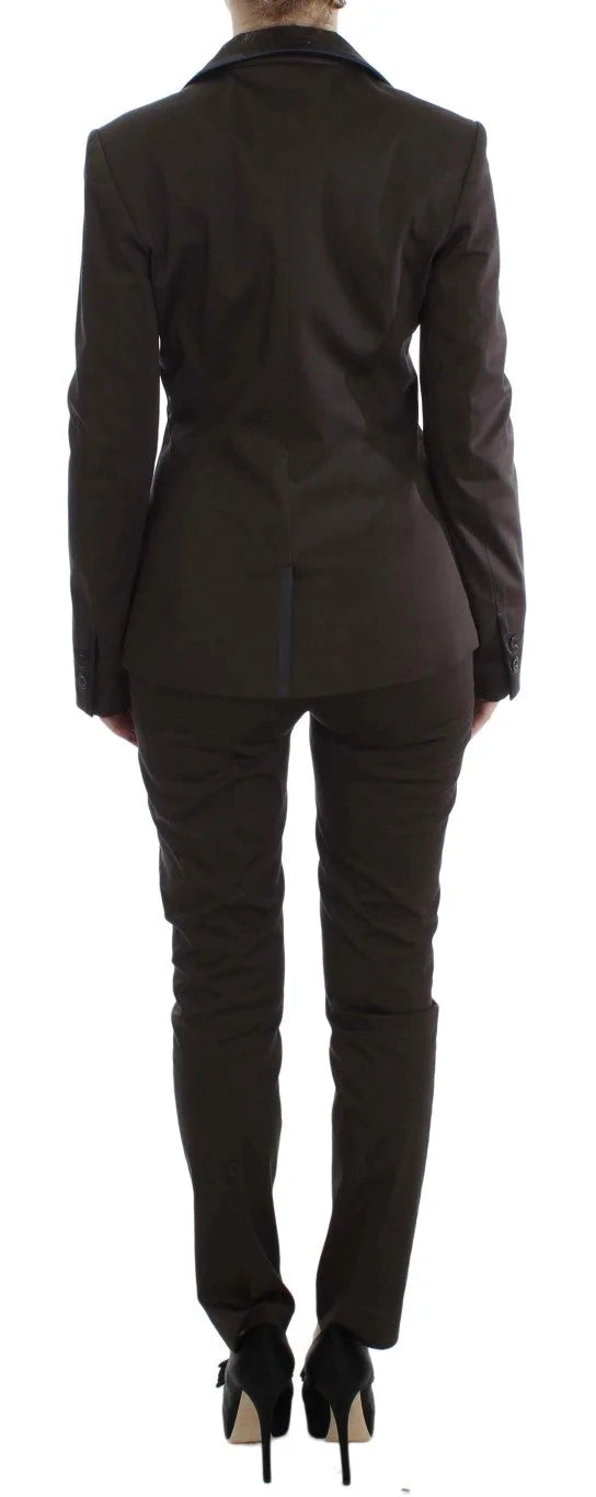 Exte Brown Stretch Two Button Suit - IT40|S - Pant Suits