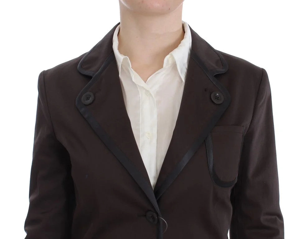 Exte Brown Stretch Two Button Suit - IT40|S - Pant Suits