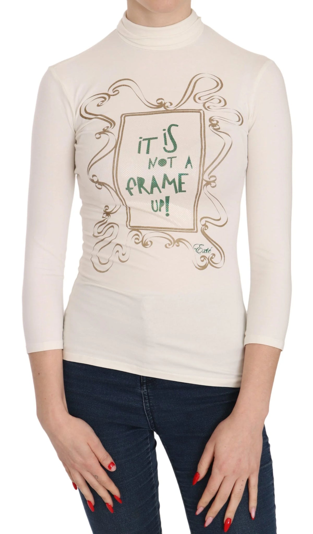 Exte Crew Neck It Is Not A Frame Up! Print Blouse - IT38|XS - Blouses