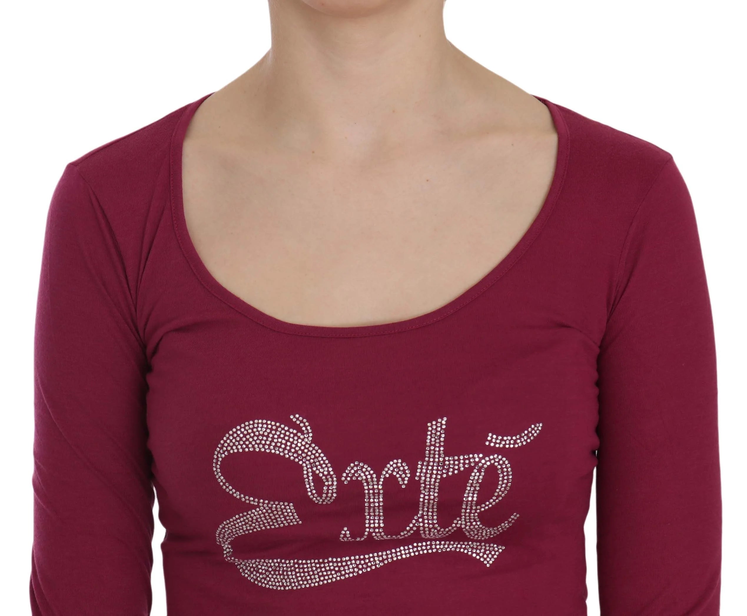 Exte Crystal Embellished Long Sleeve Casual Top - Blouses